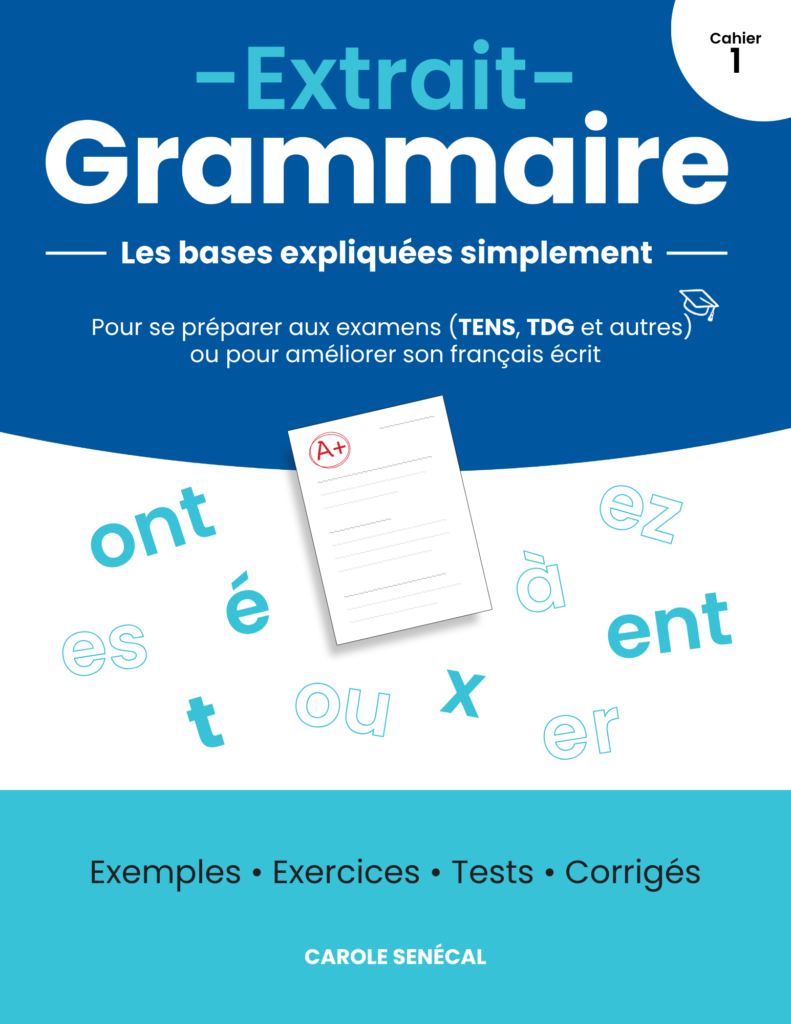 Couverture du cahier de préparation TENS en grammaire