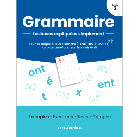 Couverture du cahier de préparation TENS en grammaire - cahier 2