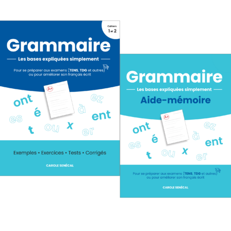 Couvertures des cahiers de préparation TENS - grammaire et aide-mémoire